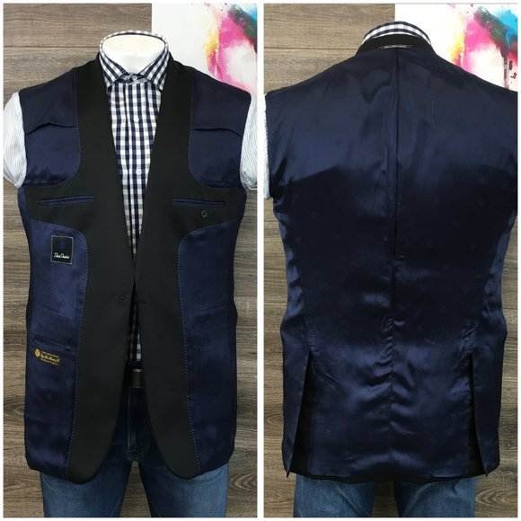Mens David Donahue Tuxedo Blazer Sport Coat Sport Jacket‎ Wool 42L Button Suits - Picture 6 of 13